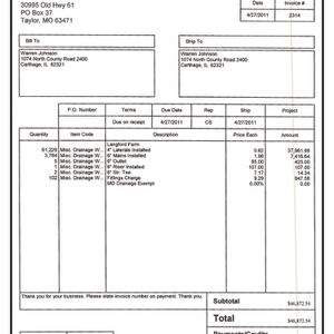 T9 Tile Invoice